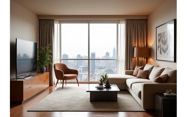 東京の高級マンション内覧風景